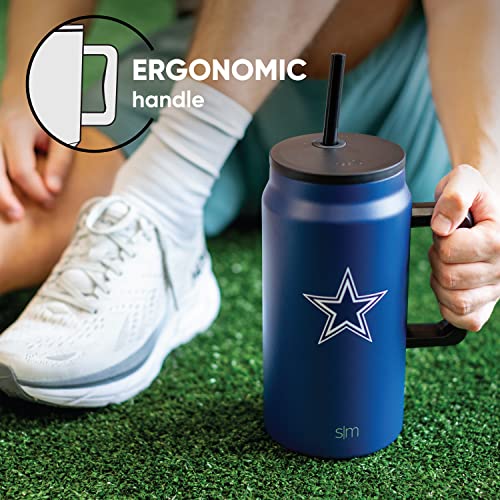 Simple Modern Officially Licensed NFL 40oz Tumbler with Handle and Straw Lid | Football Thermos Gifts for Men, Women, Christmas | Trek Collection | Buffalo Bills