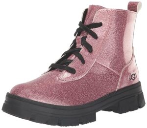 ugg girls t ashton lace up fashion boot, glitter pink, 12 little kid