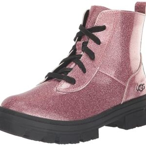 UGG Girls T Ashton LACE UP Fashion Boot, Glitter Pink, 12 Little Kid