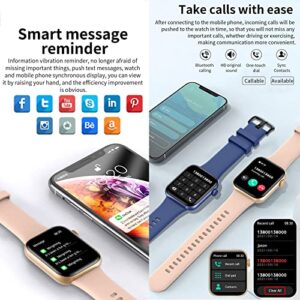 Smart Watch ２０２３ (Answer Make Calls/Voice Control), 1.85‘’ Screen Fitness Watches with 100+ Sports Blood Oxygen Heart Rate Sleep Monitor, SmartWatch for Women Men for Android iOS Phones (Gold)