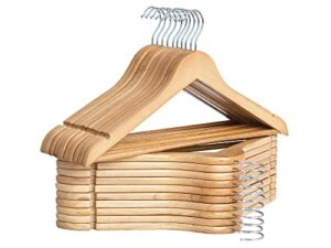 storageworks wooden coat hanger, 20 pack heavy duty clothes hangers, natural wood color, natural wood hangers for shirts, jackets, pants, suits