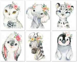 6 pack animal cross stitch kits for adults - stamped crossstitching kits preprinted 11 count cross-stitch kit for beginner, 11ct prestamped easy pattern needlepoint kits crafts for decor 9.8x13.8inch