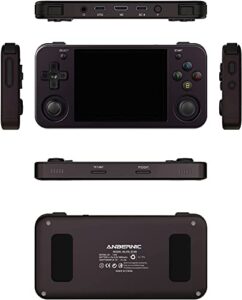 anbernic rg353m handheld game console , aluminum alloy cnc process dual os android 11 + linux system support 5g wifi 4.2 bluetooth built-in 64g sd card 4452 games (deep purple)