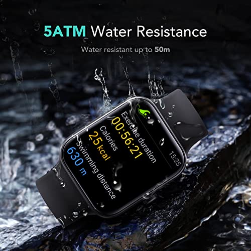 SKG Smart Watch, Fitness Tracker with 5ATM Swimming Waterproof, Health Monitor for Heart Rate, Blood Oxygen, Sleep, 1.7'' Touch Screen Bluetooth Smartwatch Fitness Watch for Android-iPhone iOS, V7