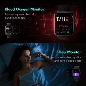 SKG Smart Watch, Fitness Tracker with 5ATM Swimming Waterproof, Health Monitor for Heart Rate, Blood Oxygen, Sleep, 1.7'' Touch Screen Bluetooth Smartwatch Fitness Watch for Android-iPhone iOS, V7