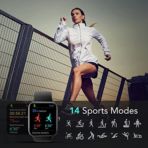 SKG Smart Watch, Fitness Tracker with 5ATM Swimming Waterproof, Health Monitor for Heart Rate, Blood Oxygen, Sleep, 1.7'' Touch Screen Bluetooth Smartwatch Fitness Watch for Android-iPhone iOS, V7