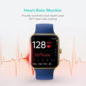 SKG Smart Watch, Fitness Tracker with 5ATM Swimming Waterproof, Health Monitor for Heart Rate, Blood Oxygen, Sleep, 1.7'' Touch Screen Bluetooth Smartwatch Fitness Watch for Android-iPhone iOS, V7