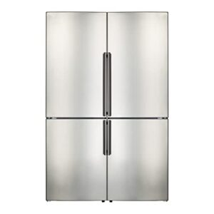 forno freestanding 48 inch side by side bottom mount freezer refrigerator with 22.2 cubic ft. total capacity - stainless steel no frost fridge with adjustable shelves and and child safety lock