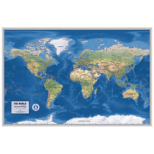 Laminated World Ranger Map Poster | Physical Style Map | Includes The Most Legible Location Labels | 36” x 24” | Shipped Rolled in a Tube, Not Folded | Great for The Home, Office, or Classroom.