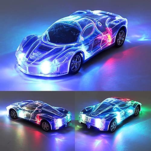 Haktoys Remote Control Light Up Cars 2-Pack Upgraded 2.4GHz RC Racing Sports Cars 1:24 Scale Radio Controlled Toy Vehicles with Bright and Colorful Flashing Lights - Two Players Can Play Together