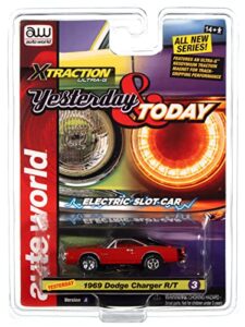auto world xtraction 2007 dodge charger srt8 (red) ho scale slot car