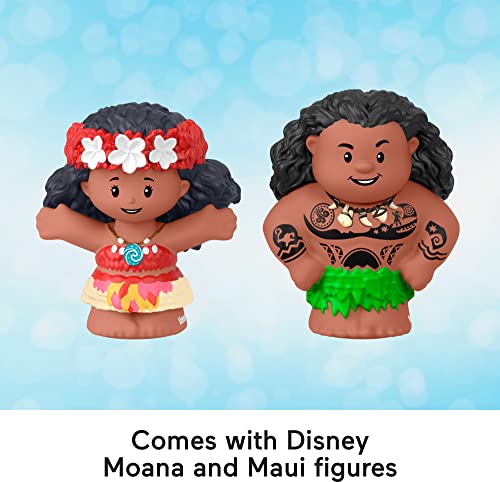 Fisher-Price Little People Toddler Toys Disney Princess Moana & Maui’s Canoe Sail Boat with 2 Figures for Ages 18+ Months