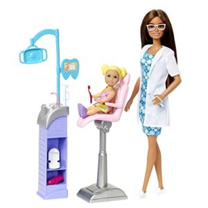 Barbie Careers Dentist Doll and Playset with Accessories, Medical Doctor Set, Barbie Toys,White