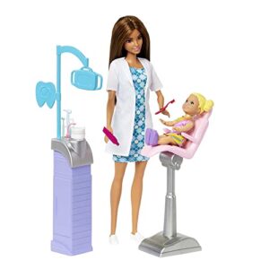 Barbie Careers Dentist Doll and Playset with Accessories, Medical Doctor Set, Barbie Toys,White