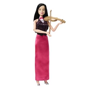 barbie doll & accessories, career violinist musician doll with violin and bow