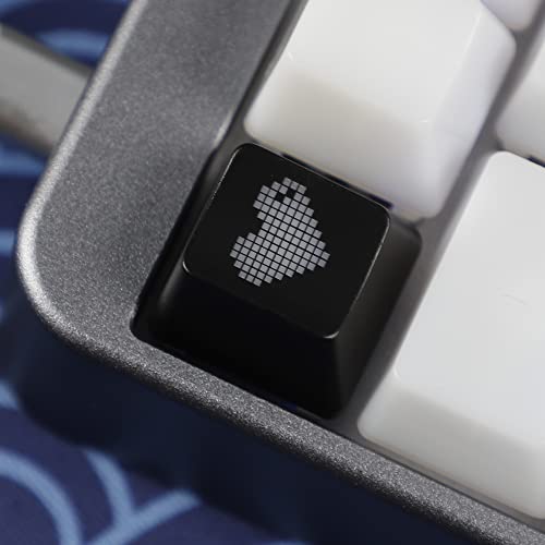 Mechkeeb Love Heart OEM Profile Keycaps 1.6mm Thickness Backlit Shine Through Keycaps Esc WASD Arrow for MX Mechanical Gaming Keyboard (Black Esc 1 pcs)