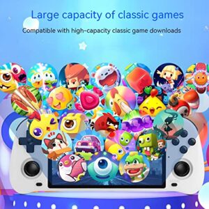 SERYUB RGB10 MAX 2 Video Game Console, 5 "IPS Screen Handheld Game System Multi-Emulator 10000 Games, Retro Game Console Built-in Game 64G, (White) Plus Free toughened Film and Box