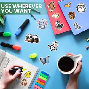 200-PCS Animal Stickers for Kids, 4 Packs (50/Pack) - Shiny Cute Animal Stickers for Water Bottles, Laptop, Skateboard, Notebook - Reusable Animal Vinyl Stickers - Waterproof (StackorsBeast)