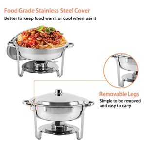 Naviocean Chafing Dish Buffet Set Chafers and Buffet Food Warmers for Parties 5 QT Round Chafing Servers Dish Stainless Steel Food Catering Chafers for Catering Event Buffet Banquet (1 Pack)