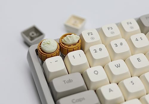 Cmokifuly Cute Keys 3D Steamed-Bao Cute Custom Keycaps,ESC Keycap for Mechanical Keyboard OEM R4 Profile Magnetic Interesting Keycaps Shine-Through Base Keycap (Bao)