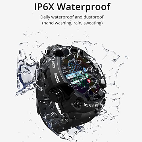 Military Smart Watch for Men IP6X Waterproof HD 1.3" Fitness Tracker Watch for Android & iOS iPhones with Heart Rate Blood Pressure Monitor Sports Tactical Watch for Adults