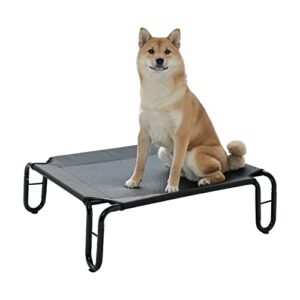 pettycare elevated dog bed cot, raised for large dogs, no screws, stable frame & durable supportive teslin recyclable mesh, breathable, indoor &outdoor pet beds, fits up to 35 lbs, 28x22x8 ''es