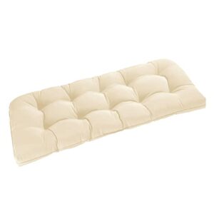 downluxe outdoor chair cushions, waterproof tufted overstuffed u-shaped memory foam bench cushion for swing loveseat patio funiture, 44" x 19" x 5", beige, 1 pack