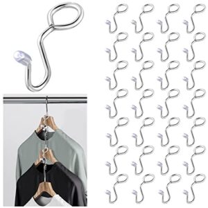 clothes hanger connector hooks metal hanger extender hooks metal outfit hangers extender clips silver clothes extender hooks for clothes organizer closet (100 pcs)