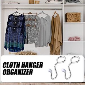 Clothes Hanger Connector Hooks Metal Hanger Extender Hooks Metal Outfit Hangers Extender Clips Silver Clothes Extender Hooks for Clothes Organizer Closet (100 Pcs)