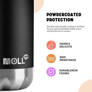 Mollcity 9 oz Water Bottle-Stainless Steel Water Bottle for School Insulated Vacuum Metal Leak Proof Cola Shape Mini Water Bottle for Boys Girls(Black)