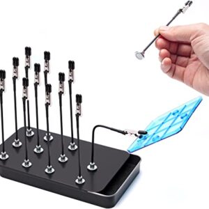 Model Painting Stand Base Holder and 12PCS Magnetic Bendable Alligator Clip Sticks Set Modeling Tools for Airbrush Hobby Model Parts