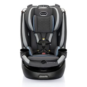 evenflo revolve360 slim 2-in-1 rotational car seat with quick clean cover (stow blue)