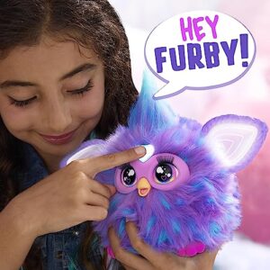 Furby Purple, 15 Fashion Accessories, Interactive Plush Toys for 6 Year Old Girls & Boys & Up, Voice Activated Animatronic