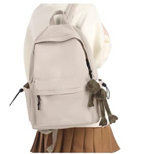 uppack backpack lightweight bag waterproof college backpack for cute aesthetic backpack casual daypack for men women(beige)