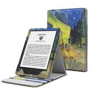 tnp case for 6" all-new kindle (2022 release) 11th generation, multi-angle cafe at night stand, multi-view vertical flip cover with auto sleep and wake for amazon 6-inch kindle e-book reader