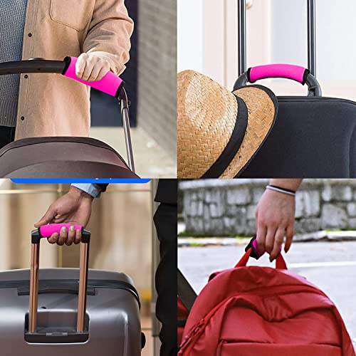 2 Pack Luggage Handle Wraps for Suitcase, Bright Color Comfort Soft Handle Covers (Pink)