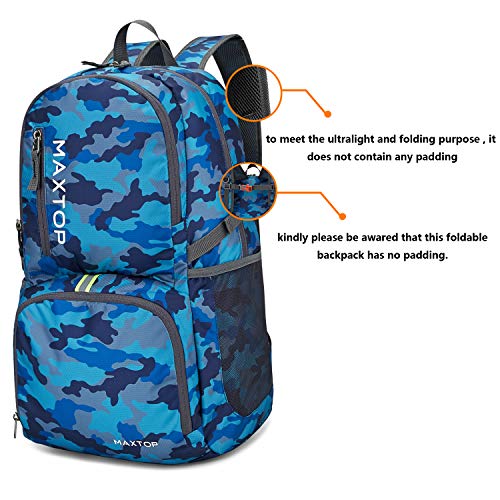 MAXTOP 40/50L Lightweight Packable Backpack for Hiking Traveling Camping Water Resistant Foldable Outdoor Travel Daypack