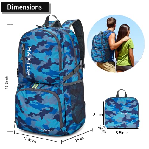 MAXTOP 40/50L Lightweight Packable Backpack for Hiking Traveling Camping Water Resistant Foldable Outdoor Travel Daypack