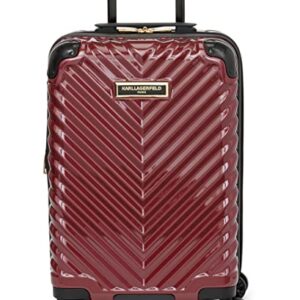 Karl Lagerfeld Paris Women's Carryon Spinner Wheels Hardside, Burgundy, One Size