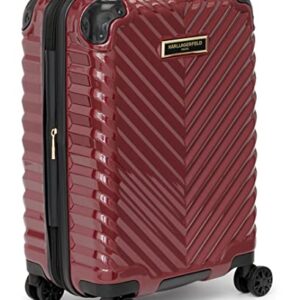 Karl Lagerfeld Paris Women's Carryon Spinner Wheels Hardside, Burgundy, One Size