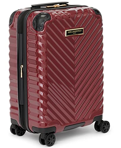 Karl Lagerfeld Paris Women's Carryon Spinner Wheels Hardside, Burgundy, One Size