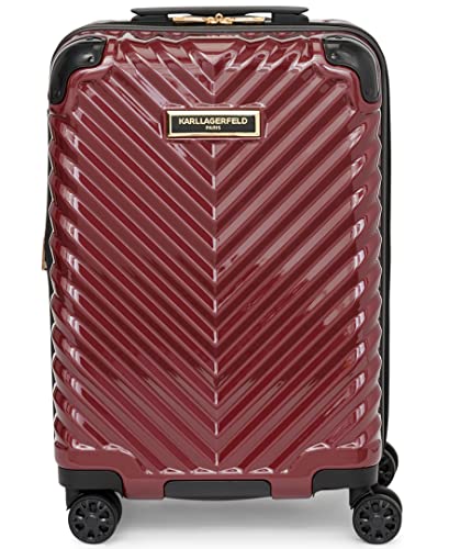 Karl Lagerfeld Paris Women's Carryon Spinner Wheels Hardside, Burgundy, One Size