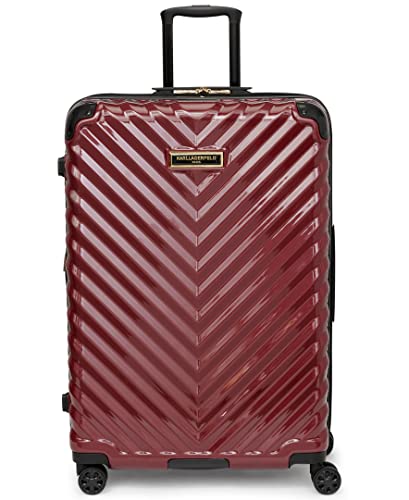 Karl Lagerfeld Paris Women's Suitcase Spinner Wheels Hardside, Burgundy, One Size