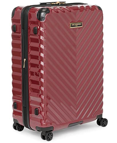 Karl Lagerfeld Paris Women's Suitcase Spinner Wheels Hardside, Burgundy, One Size