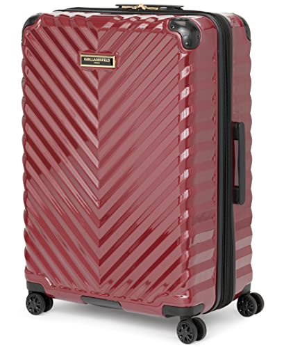 Karl Lagerfeld Paris Women's Suitcase Spinner Wheels Hardside, Burgundy, One Size