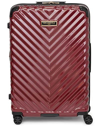 Karl Lagerfeld Paris Women's Suitcase Spinner Wheels Hardside, Burgundy, One Size