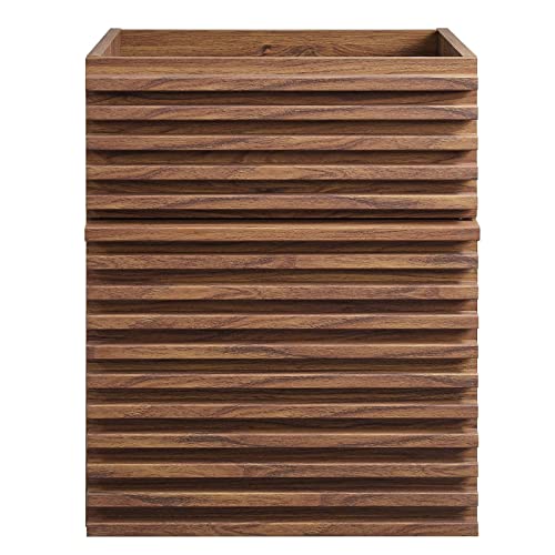 Modway Render 18" Wall-Mount Bathroom Vanity in Walnut-Sink Basin Not Included, 18 Inch