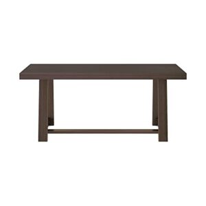 Plank+Beam 72" Farmhouse Dining Table, Solid Wood Kitchen Table, Large Wooden Rectangular Dinner Table for Dining Room, Home Office, Living Room Furniture, Easy Assembly, Walnut Wirebrush