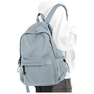 pauback blue school backpack for girls water resistant high school book bag simple backpack for teens boys girls, lightweight simple middle school back pack daypack