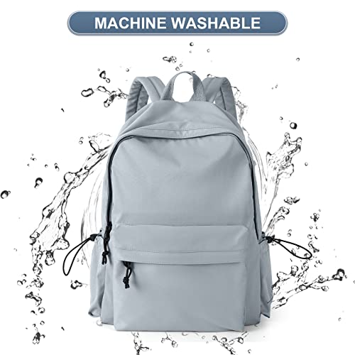 PAUBACK Blue School Backpack for Girls Water Resistant High School Book Bag Simple Backpack for Teens Boys Girls, Lightweight Simple Middle School Back Pack Daypack